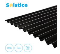 Solstice 93/35 Pvc Corrugated Sheet Black 2000mm X 930mm X 1mm Pack Of 3