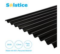 Solstice 93/35 Pvc Eco Corrugated Sheet Black 2000mm X 930mm X 1.2mm Pack Of 3