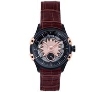 Solstice Automatic Semi-Skeleton Watch - Dark Brown/Rose Gold Reign Rose Gold One Size