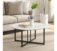 Solstice Round White Marble Effect Coffee Table