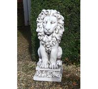 Solstice Sculptures Antique Stone Effect Small Lion Stone