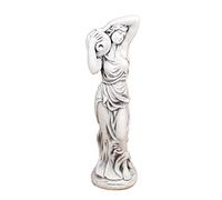 Solstice Sculptures Elizabeth Urn Girl Garden Statue, Fibre-Clay, White Stone Effect, 84cm