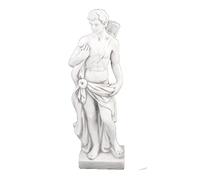 Solstice Sculptures Hector Hunter Boy Garden Statue, Fibre-Clay, White Stone Effect, 83cm