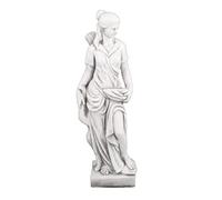 Solstice Sculptures Heidi Hunter Girl Garden Statue, Fibre-Clay, White Stone Effect, 85cm