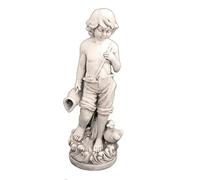 Solstice Sculptures Michael Garden Statue, Fibre-Clay, Antique Stone Effect, 73cm