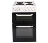 Solt ATCC50W 50cm Twin Cavity Electric Cooker in White Solid Plate Hob