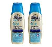 Soltan kidsOnce™ Suncare Lotion SPF 50+, 8hr Protect & 3hr Swim, Pack of 2, 200ml