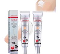 Soltera Cc Cream, Korean Color Changing Foundation, Korean Color Changing Cc Cream-2 In1 Skincare & Makeup,Multi-Purpose Skin Tone Adjusting Cc Cream Concealer Full Coverage (Light*2)