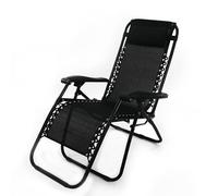 Solterra Zero Gravity Chair - Reclining Garden Chair Sun Lounger with Headrest - Black