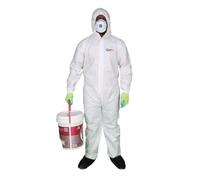 Soltex Disposable Coveralls - Category 3 Type 5-6 Microporous Laminate Protective Coverall Entry-Level Chemical Protection Suit, Inset Sleeves & Zip Front - 55 GSM (SINGLE PACK, LARGE, LIGHT DUTY)