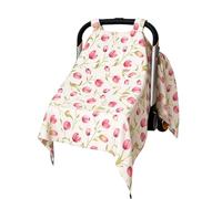 solTourne Muslin Baby Carseat Cover - Blue & White Plaid Infant Carrier Canopy, Soft & Breathable Car Seat Cover for Babies, Lightweight Sunshade for Summer, Universal Fit for Boys & Girls