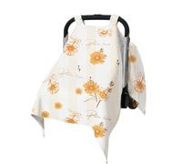 solTourne Muslin Baby Carseat Cover - Blue & White Plaid Infant Carrier Canopy, Soft & Breathable Car Seat Cover for Babies, Lightweight Sunshade for Summer, Universal Fit for Boys & Girls