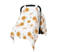 solTourne Muslin Baby Carseat Cover - Blue & White Plaid Infant Carrier Canopy, Soft & Breathable Car Seat Cover for Babies, Lightweight Sunshade for Summer, Universal Fit for Boys & Girls