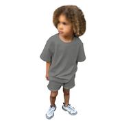 SoLu DAY8 Kids Boy Clothes Tracksuit Set 0-13 Months Baggy Summer Short Sleeve T Shirts and Shorts Teenage Boys Fashion Comfy Casual Athletic Jogging Sport Beach (Dark Gray, 12-13 Years)