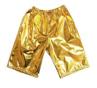 SoLu DAY8 Shorts Kids Girls Boys Age 1-15 Years Elastic Waist Shiny Metallic Ballet Dance Shorts Bottoms for Teen Boy Girl Sports Yoga Gymnastic Workout Athletic (Gold, 10-11 Years)