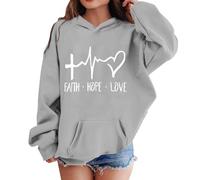 SoLu DAY8 Sweatshirt Hoodie Kids Girls Age 4-14 Years Cute Fashion Graphic Baggy Tops Pullover Hoody Teenage Girls Winter Long Sleeve Comfy Loose School Casual Sports T Shirt (Grey, 8-9 Years)