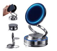 SOLUAME Magnetic Suction Phone Holder Foldable Vacuum Phone Stand Adjustable 360°Rotation Vacuum Magnetic Phone Holder for Car/Bathroom/Gym/Kitchen Multi-scene Application (Black)