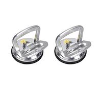 SOLUDE 2Pack Aluminium Vacuum Heavy Duty Suction Cup Lifter for Glass Window Tiles Mirror Granite,Gripper Sucker Plate,Double Handle Locking,Single Plate