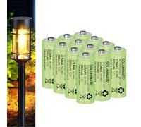 Soluminate Rechargeable 2/3AAA Solar Light Batteries for Garden Solar Lights Latest 1.2V NiMH Technology (2-3AAA, 2/3HR03, Two-Thirds-AAA 29.5mm x 10mm) [12-Pack]