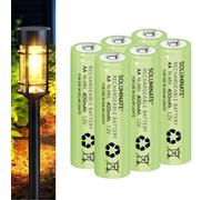 Soluminate Rechargeable AA Solar Light Batteries (400mAh) for Outdoor Garden Solar Lights and Driveway Lights. Latest 1.2V NiMH Technology (6-Pack)