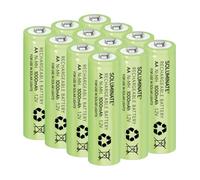 Soluminate Solar Light Batteries AA (1000mAh) Rechargeable NiMH 1.2V for solar lights (12-Pack)