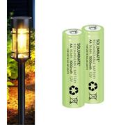 Soluminate Solar Light Batteries Size AA (1000mAh) 1.2V Ni-MH Rechargeable for garden solar lights (2-Pack)