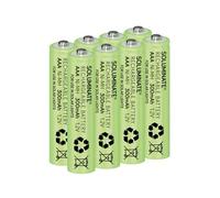 Soluminate Solar Light Batteries Size AAA (300mAh) 1.2V Rechargeable NiMH for garden solar lights (8-Pack)