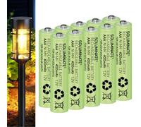 Soluminate Solar Light Batteries Size AAA (400mAh) Rechargeable 1.2V NiMH for Garden Solar Lights (10-Pack)