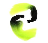 SOLUSTRE 1 Pair Dirty Braided Double Ponytail Wig for Motorcycle Helmet, Black Synthetic Material, Easy Installation, Not Easy to Get Knotted, Stylish Unisex Hair Accessory for Motorbike