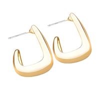 SOLUSTRE 1 Pair Geometric Dangle Earrings with Square C-shaped Design, Alloy Material, Elegant and Fashionable Jewelry for Ladies, for Birthday