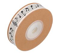 SOLUSTRE 1 Roll Music Character Printed Cotton Ribbon 10m Long for Bow-Knot Making Packaging Band for Flower Party Packaging and Tree Hanging