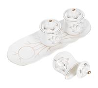 SOLUSTRE 1 Set Buddhist Water Cup: Porcelain Offering Cup with Lotus Prints - Water Chalice Ceramic Worship Bowl for Temple Home and Ritual Use