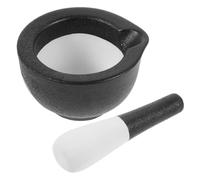 SOLUSTRE 1 Set Ceramic Grinding Bowl Set with Pestle Kitchen Garlic Ginger Crusher Tool Easy to Use Household Grinding Bowl for Spices Medicine Ceramic Material for Crushing Mixing