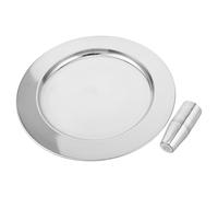 SOLUSTRE 1 Set Stainless Steel Communion Set with Cups and Plates Metal Stackable Holy Cups Ritual Chalice Drinking Cups for Church Worship and Holy Ceremonies