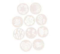 SOLUSTRE 10 Pcs Creative Cake Decoration Stencils Hollow Floral Baking Templates for Spraying Powder Cakes Pastries Cookies and Coffee Reusable White Milk Spray Patterns