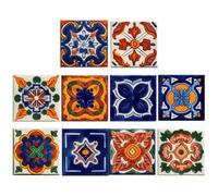 SOLUSTRE 10 Pcs Morocco Style Tile Stickers for Kitchen and Bathroom, Self Adhesive PVC Decals with Easy to Use and Simple to Paste Features, for Household Wall Decoration