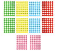 SOLUSTRE 10 Sheets of Self-Adhesive Price Stickers for Small Business with Assorted Colours, Round Shape, Efficient for Displaying Prices, Eye-catching Design, for Sale and Mall Use, 480pcs