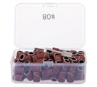 SOLUSTRE 100pcs Brown Resin Emery Cloth Sand Bits for Nails Electric Nail Drill Fine Grit Sander Bands for Removing Polish and Grease Professional Manicure and Art Tool for Women
