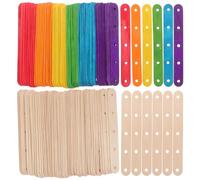 SOLUSTRE 100pcs Jumbo Wood Craft Sticks - Colored Popsicle Sticks for DIY Crafts, Assorted Colors Natural Wood, 5. 9 X 0. 62 X 0. 06 Inch