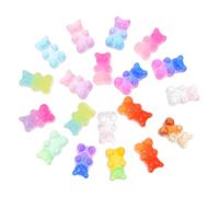 SOLUSTRE 100pcs Mixed Color Resin Bear Charms DIY Craft Accessories for Phone Case Decoration Cute Glitter Powder Embellishments for Handmade Jewelry Making