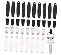 SOLUSTRE 100pcs Plastic Keychain Clips Small Badge Holder Connectors for Id Cards Lanyards Key Rings Clear and Black for Organizing Accessories