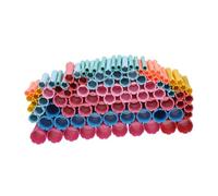 SOLUSTRE 100Pcs Salon Perm Rods Hair Rollers with Triple Color Double-ended Design Non-slip Hairdressing Tool for DIY Curl Hairstyles Home and Travel Use