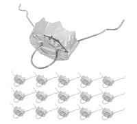 SOLUSTRE 100pcs Sturdy Plastic Round Xmas Ornament Caps Replacement with Metal Xmas Hangers Silver Screw Top Baubles for Holiday DIY Decorations for Home Store and Party Festive Decor
