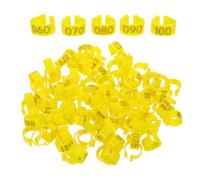 SOLUSTRE 100pcs Yellow Numbered Bird Leg Rings for Easy Identification and Management, Sturdy Abs Pigeon Foot Bands Suitable for Birds and Parakeets in Farming and Breeding