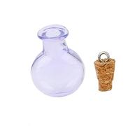 SOLUSTRE 10pc Purple Glass Cork Bottles DIY Wishing Vials for Necklaces Crafts Decorations Wish Jars with Cork Tops for and Personalization