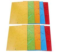 SOLUSTRE 10pcs A4 Document Folder with Elastic Band Closure, Sturdy Polyester and Paper Construction, 3D Folding Design for Efficient Paperwork Storage, Suitable for Students and Office Use