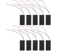 SOLUSTRE 10pcs Aa Battery Holder Case with Lid and Built-in Power Control, Portable Aa Batteries Case with Wire Leads, Plastic and Alloy Material for Household Tasks and Outdoor Projects