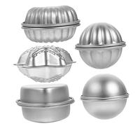 SOLUSTRE 10pcs Aluminum Alloy Bath Bomb Mold Set Unique Shapes DIY Bath Ball Making Tools for Handmade Soaps Cakes Candy Non Stick Crafting Moulds for Gifts