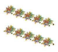 SOLUSTRE 10pcs Cheerleading Wrist Pom Flowers PE Metallic Sparkling | Elastic wristband design, lightweight and fade-resistant, for kids and adults, dance recitals and cheer parties