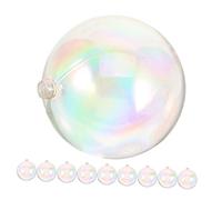 SOLUSTRE 10pcs Clear Iridescent DIY Christmas Ball Ornaments Shatterproof Baubles for Xmas Tree Holiday Wedding Party Decorations Easy to Hang Suitable for All Tree